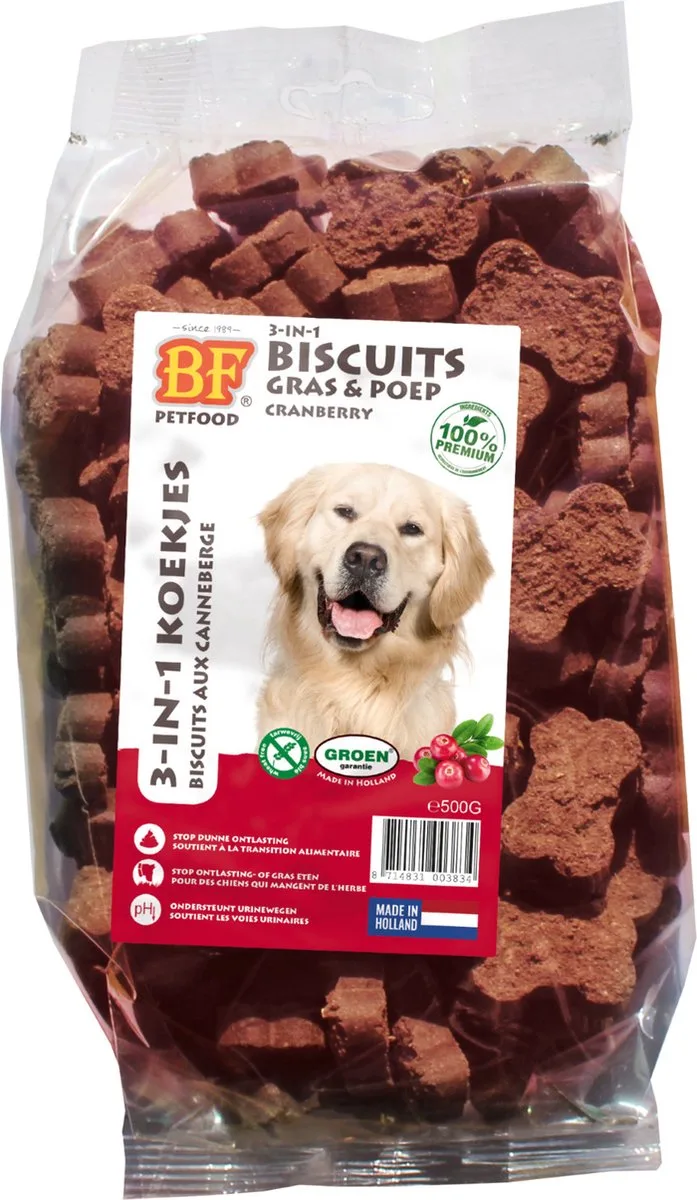 Biofood 3-In-1 Koekje Cranberry&Vlees - Hondensnacks - 500 g de Biofood – photo produit