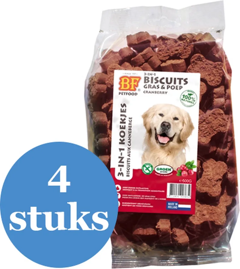Biofood 3-In-1 Koekjes Cranberry&Vlees - Hondensnacks - 4 x 500 g von Biofood – Produktfoto