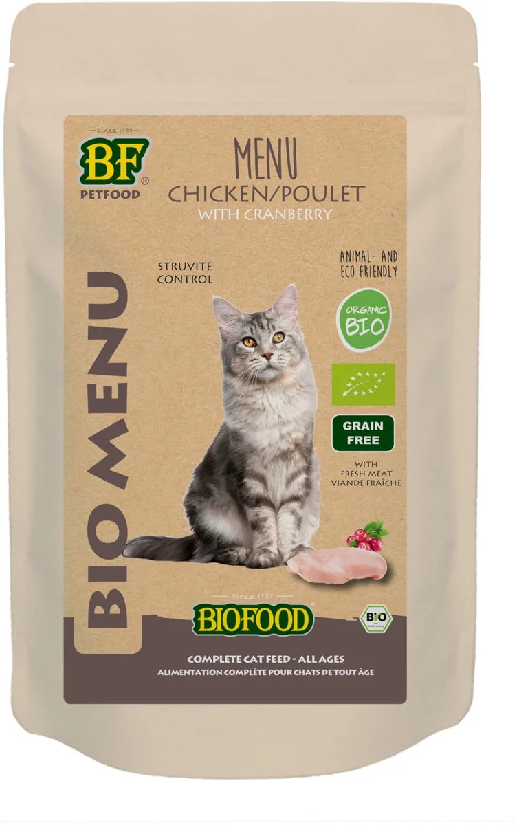 Biologisch Kattenvoer - Natvoer - Organic - Kip - Menu - 100gr von Biofood – Produktfoto