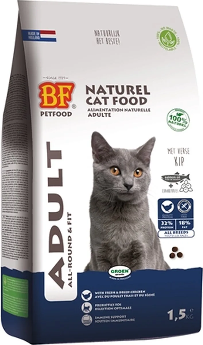 cat adult all-round & fit kattenvoer 1,5 kg de Biofood – photo produit