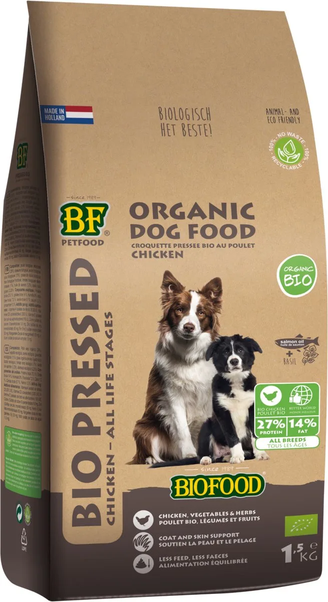 Organic - Biologisch Hondenvoer - Kip - 8 kg - NL-BIO-01 de Biofood – photo produit