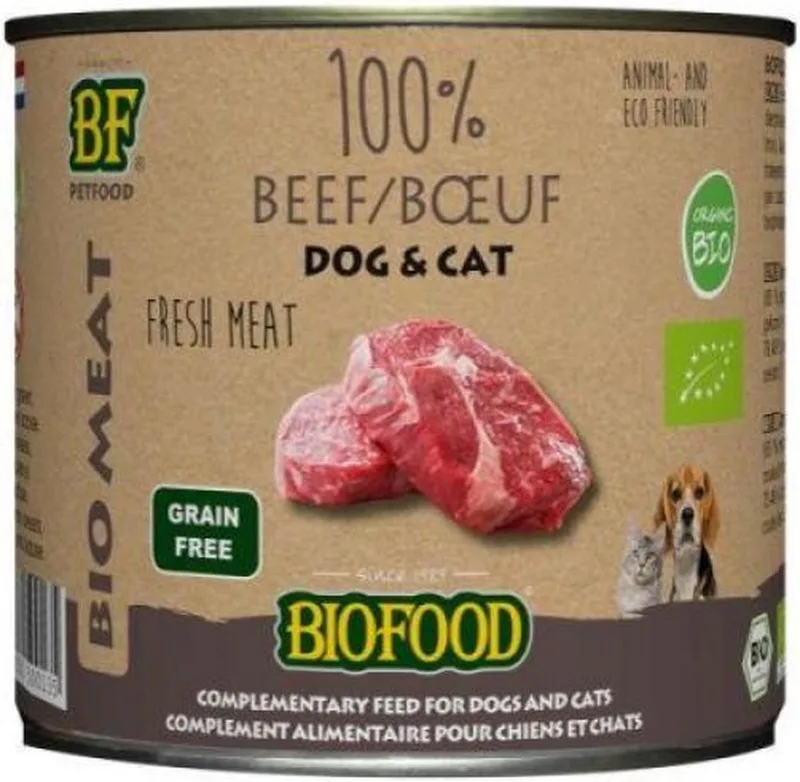 organic kat 100% rund blik kattenvoer 24x 200 gr by Biofood – product photo