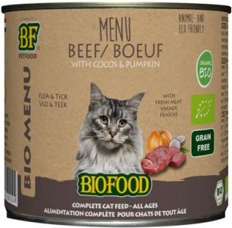 organic kat rund menu blik kattenvoer 24x 200 gr by Biofood – product photo
