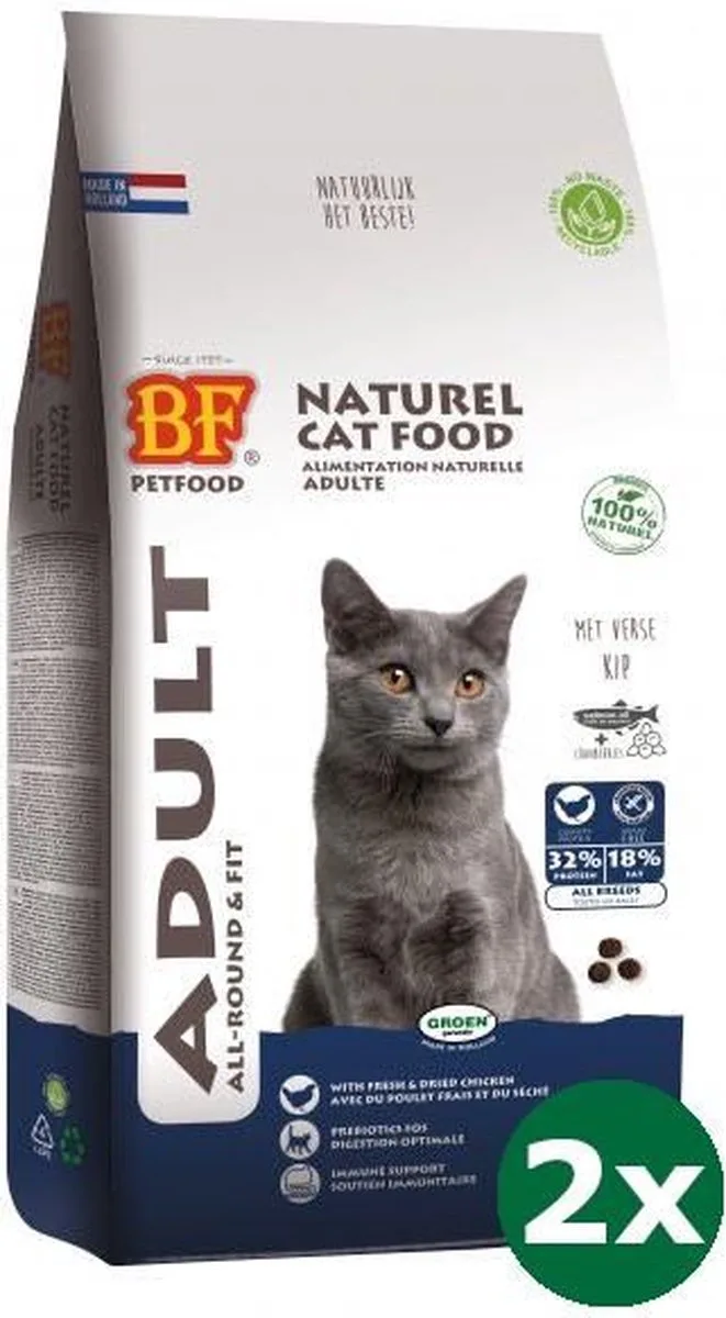 premium quality kat adult fit kattenvoer 2x 10 kg de Biofood – photo produit