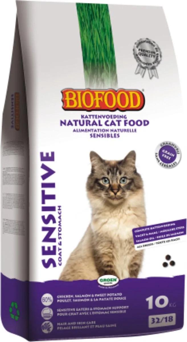 Premium Sensitive Coat/Stomach - Kattenvoer - 10kg von Biofood – Produktfoto