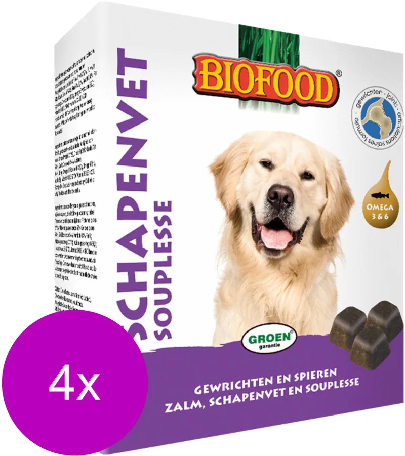Schapenvet Maxi 40 stuks - Hondensnacks - 4 x Naturel von Biofood – Produktfoto