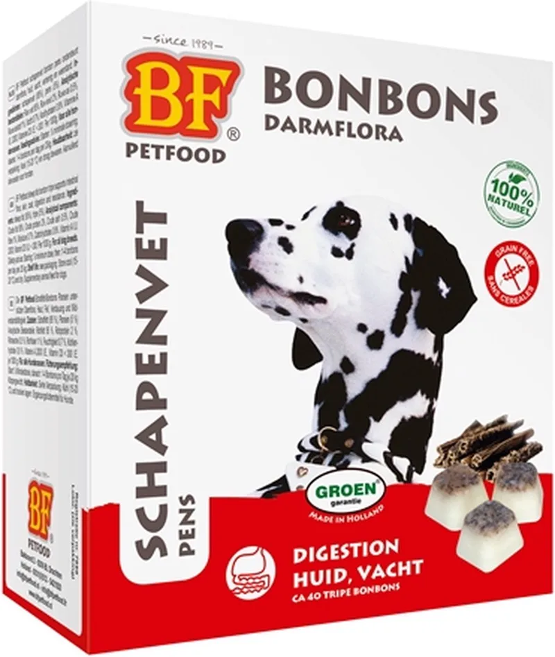 schapenvet maxi bonbons pens - hondensnack - 40 stuks by Biofood – product photo