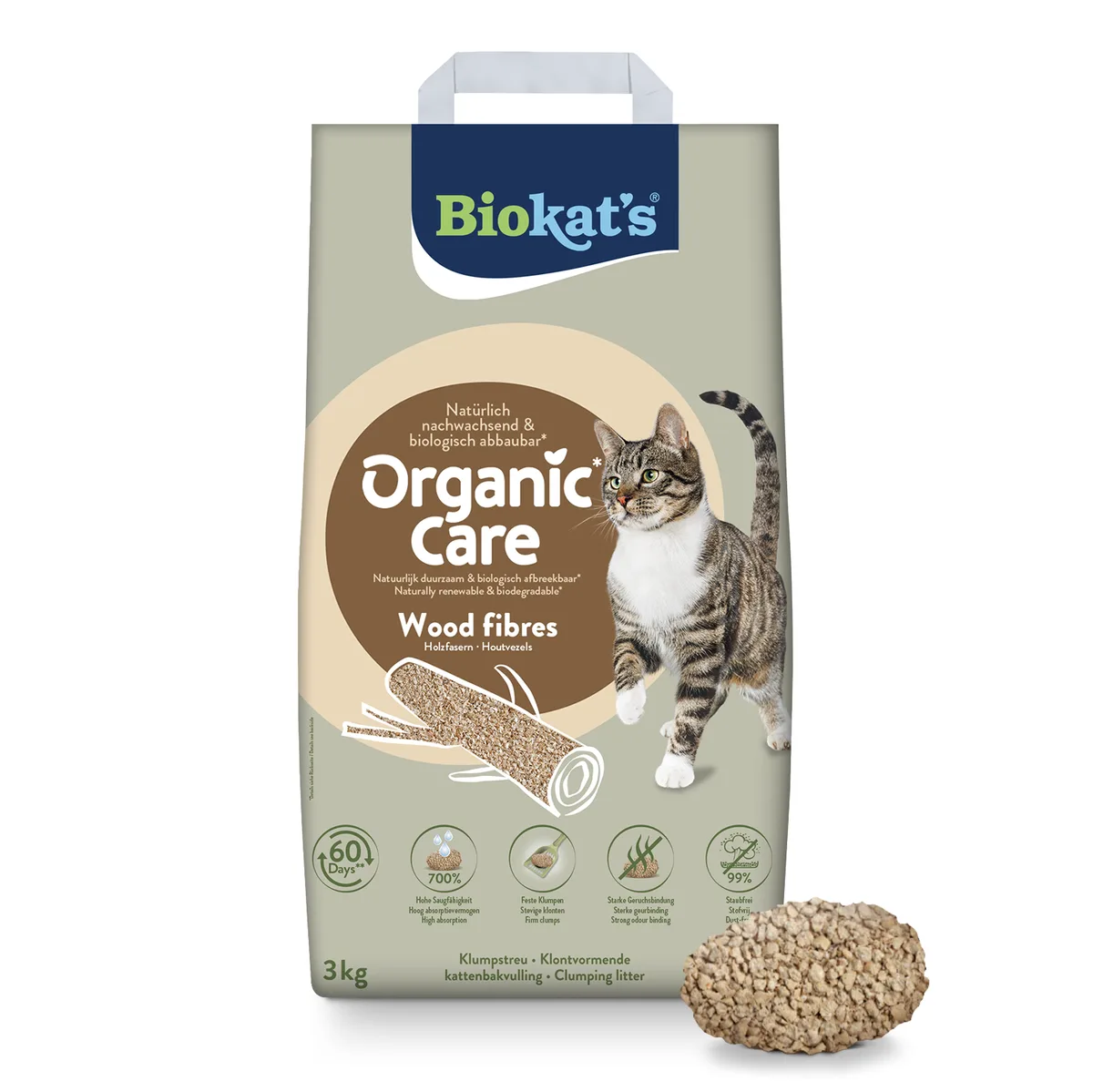 8l (ca. 3 kg) Biokat’s Organic Care houtvezel kattenbakvulling by Biokat's – product photo