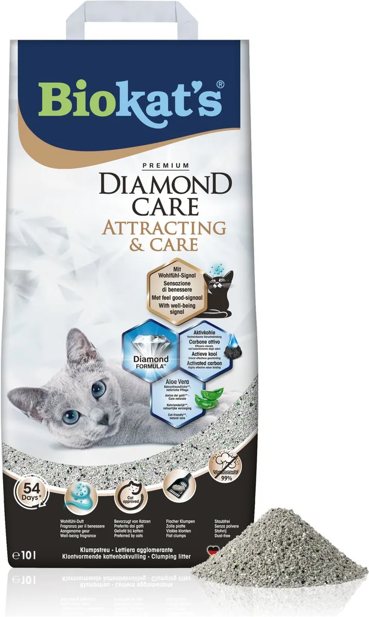 Diamond Care Attracting & Care 10 L - Kattenbakvulling - Klontvormend van Biokat's – productfoto