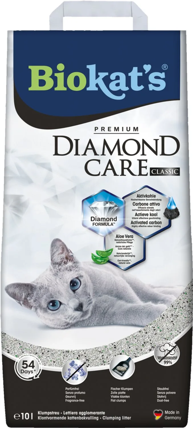 Diamond Care Classic - 10 L - Kattenbakvulling - Klontvormend - Zonder geur - Aktieve kool von Biokat's – Produktfoto