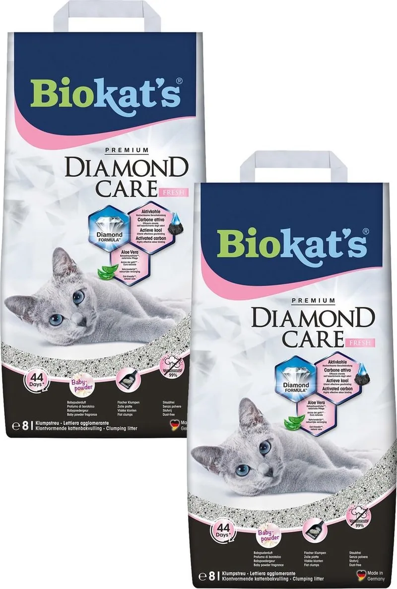 Diamond Care Fresh Aloe Vera Geur - Kattenbakvulling - 2 x 8 l by Biokat's – product photo