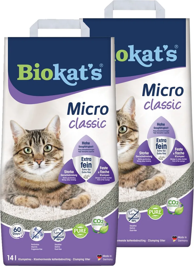 Micro Classic Lentegeur - Kattenbakvulling - 2 x 14 l von Biokat's – Produktfoto