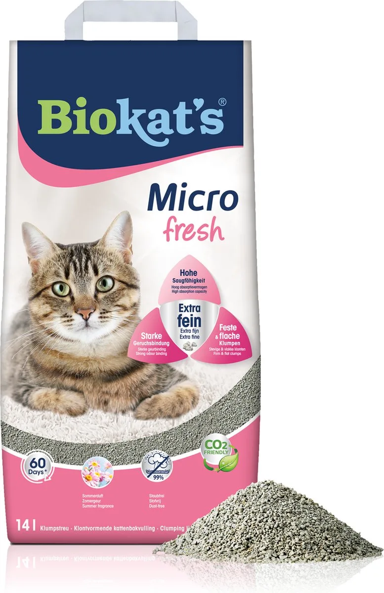 Micro Fresh - 14 L - Kattenbakvulling - Klontvormende - Zomergeur von Biokat's – Produktfoto