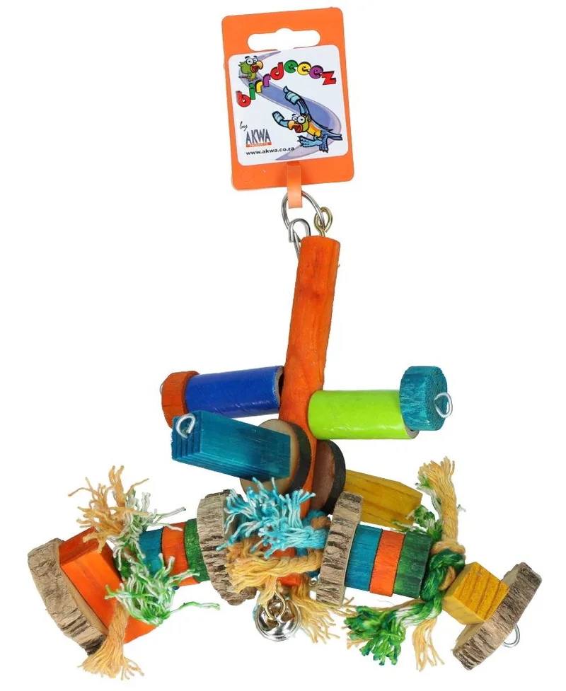 Bird Toy Small Wood Rope de Birrdeez – photo produit