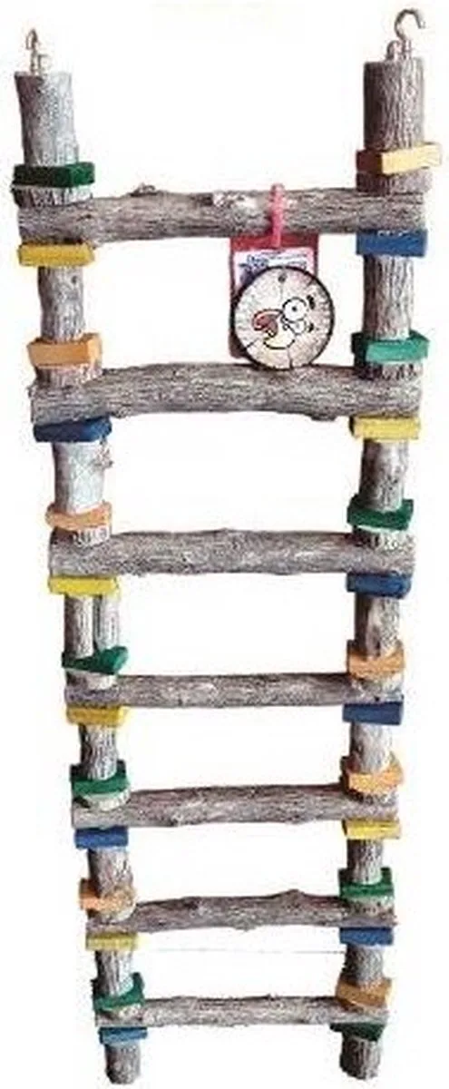 Vogelspeelgoed / Accessoires Vogelkooi - Ladder voor Vogels - 7 treden - 74 cm