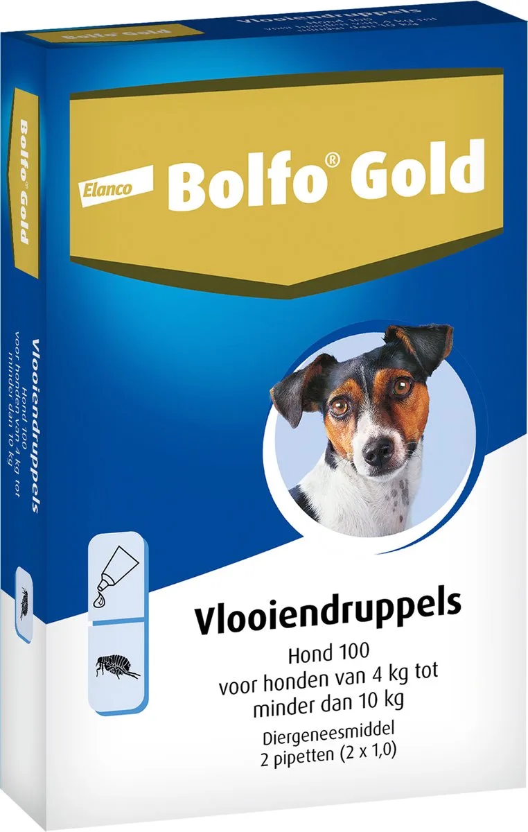 Elanco 100 Anti Vlooienmiddel Hond - 4 Tot 10 kg - 2 Pipetten de Bolfo – photo produit