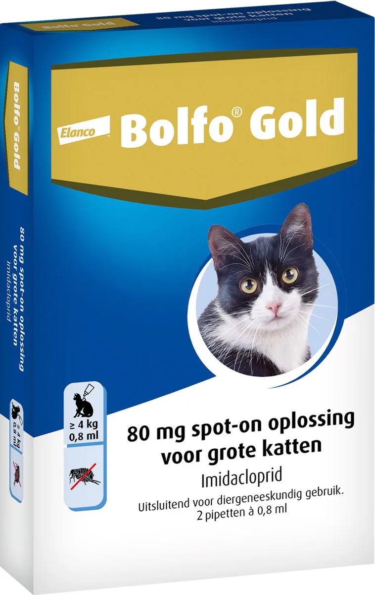 Elanco Vlooiendruppels Kat - Vanaf 4 kg - 80 mg 2 pipetten de Bolfo – photo produit