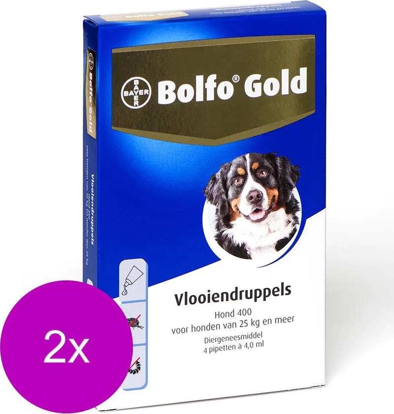 Hond 400 - Anti vlooienmiddel - 2 x 4 stuks 25 - 40 Kg by Bolfo – product photo