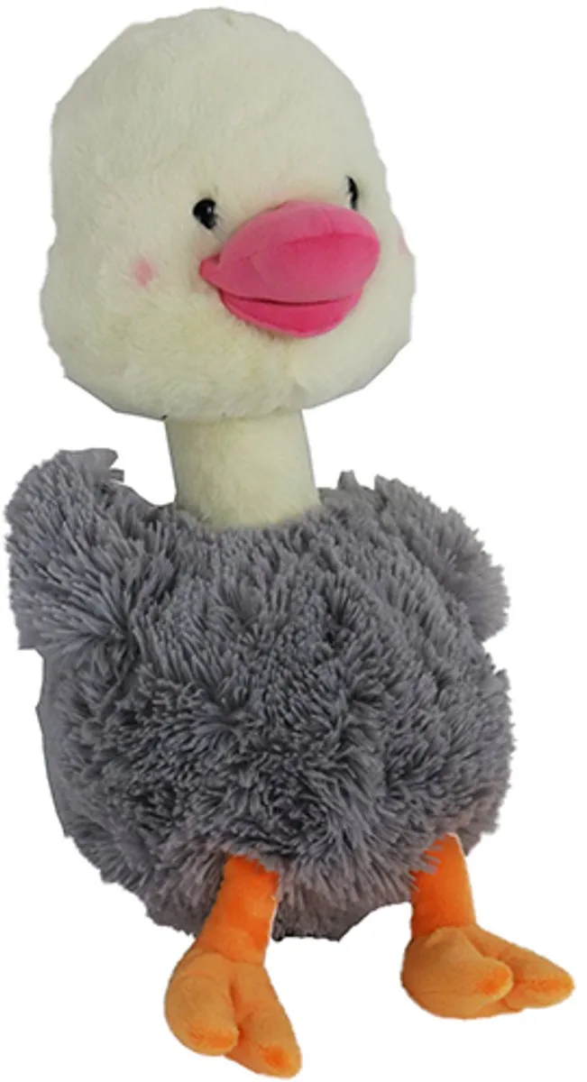 Boon hond speelgoed struisvogel pluche grijs/wit+piep eco 50cm by Boony in Multicolour – product photo