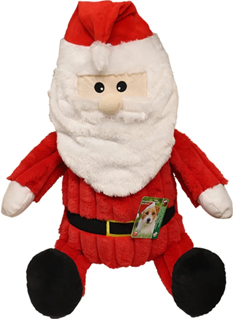Boon XL - hond speelgoed kerstman corduroy met piep en knorgeluid - xl 65cm de Boony en Rouge – photo produit