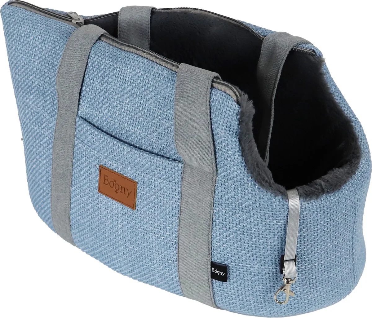 draagtas linnenlook + draagband 46cm pastel de Boony en Bleu – photo produit