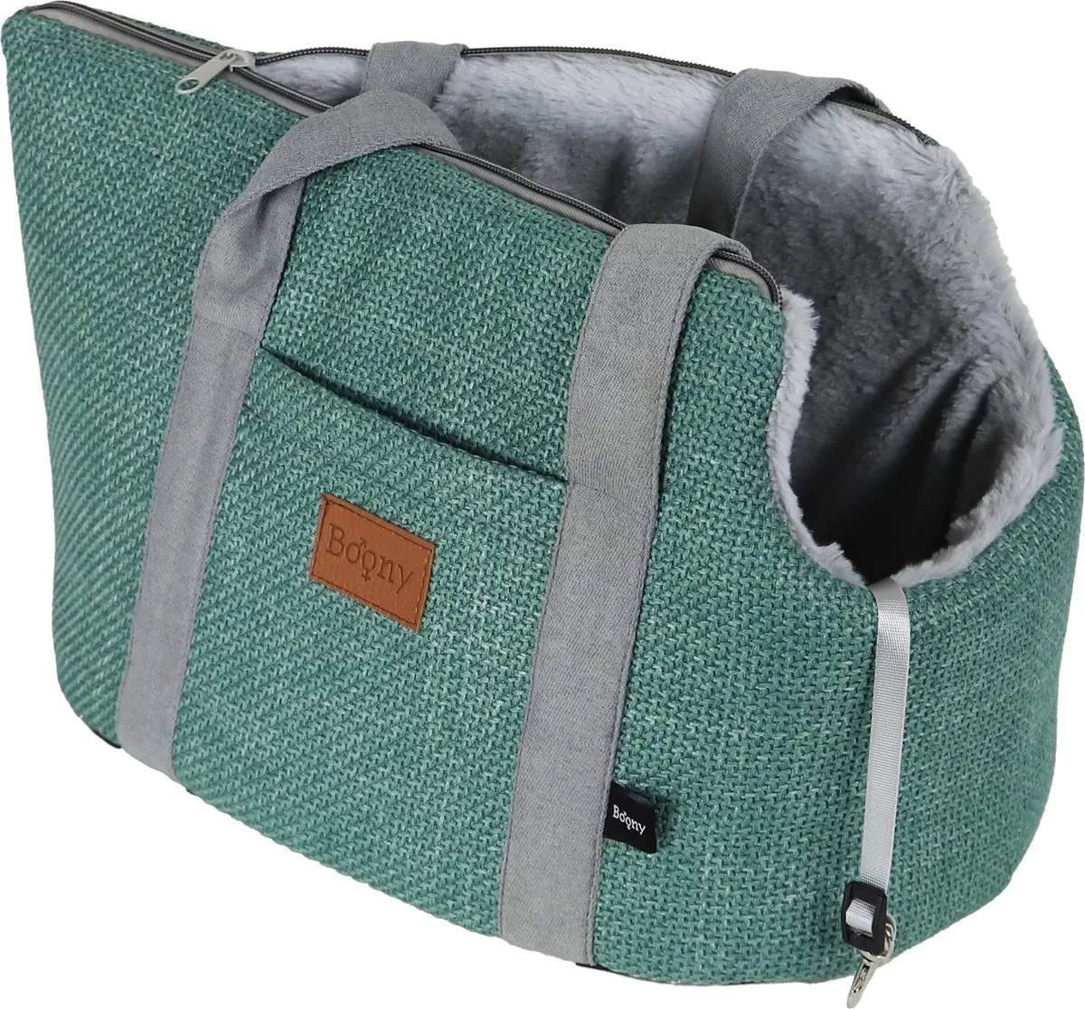 draagtas linnenlook + draagband 46cm pastel groen de Boony – photo produit