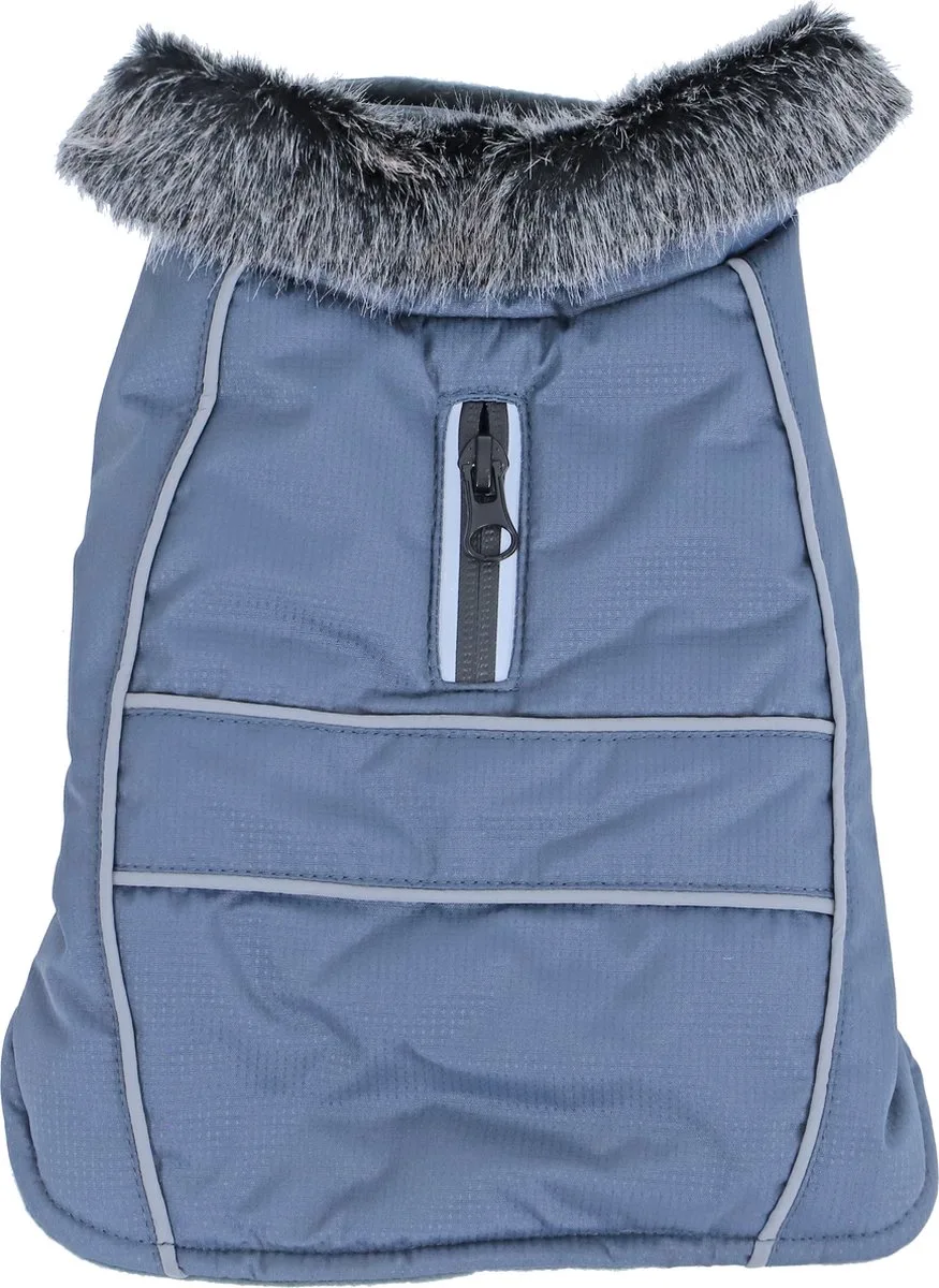 Hondenjas Waterdicht met bontkraag - Kleur: - Ruglengte: 25 cm de Boony en Gris – photo produit