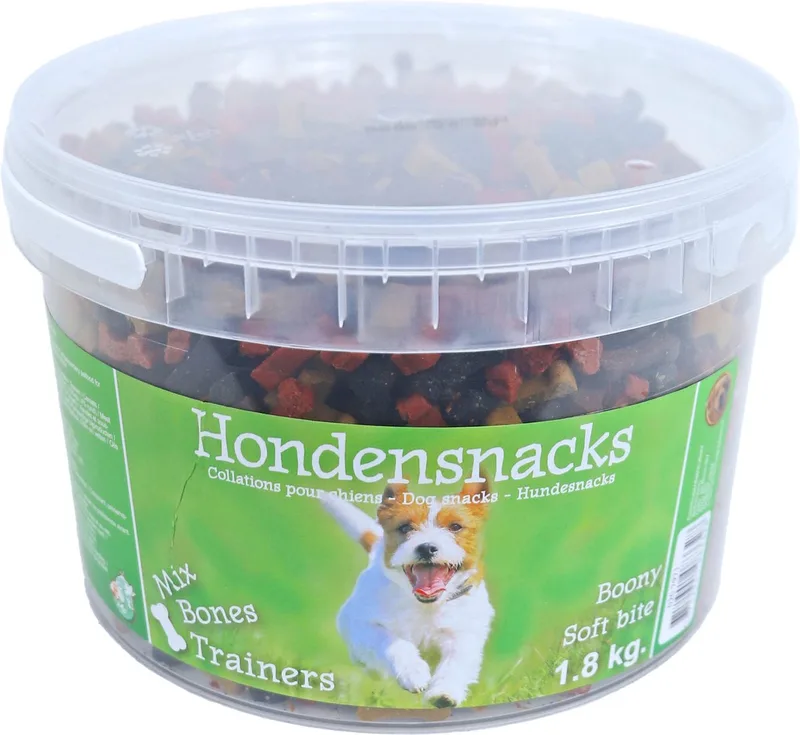 Hondensnack - SEMI MOIST BONES MIX - Emmer van 1,8 kg de Boony – photo produit