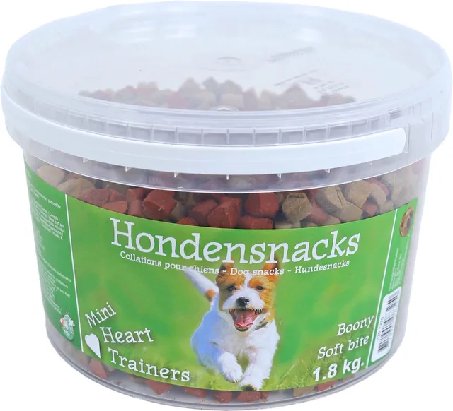 Hondensnack - SEMI MOIST MINI HEART MIX - Emmer van 1,8 kg