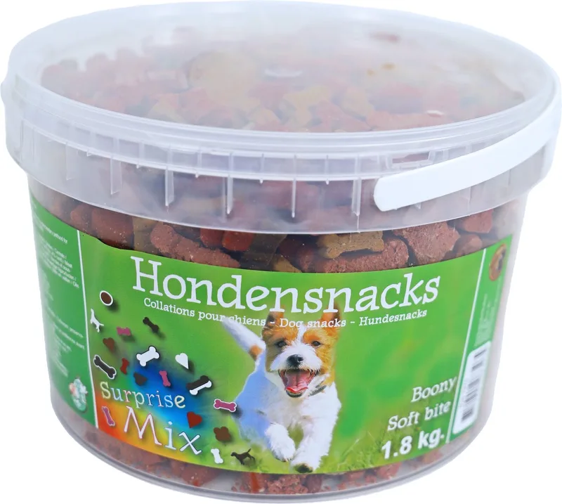 Hondensnack - SEMI MOIST SURPRISE MIX - Emmer van 1,8 kg by Boony – product photo
