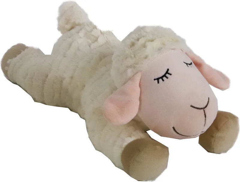 hondenspeelgoed schaap pluche liggend met piep eco 35 cm de Boony en Beige – photo produit