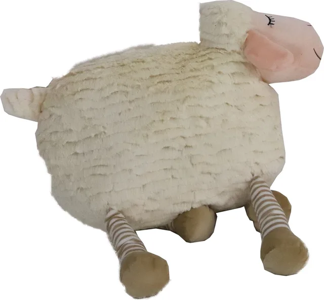 hondenspeelgoed schaap pluche speelkussen met piep eco 44 cm