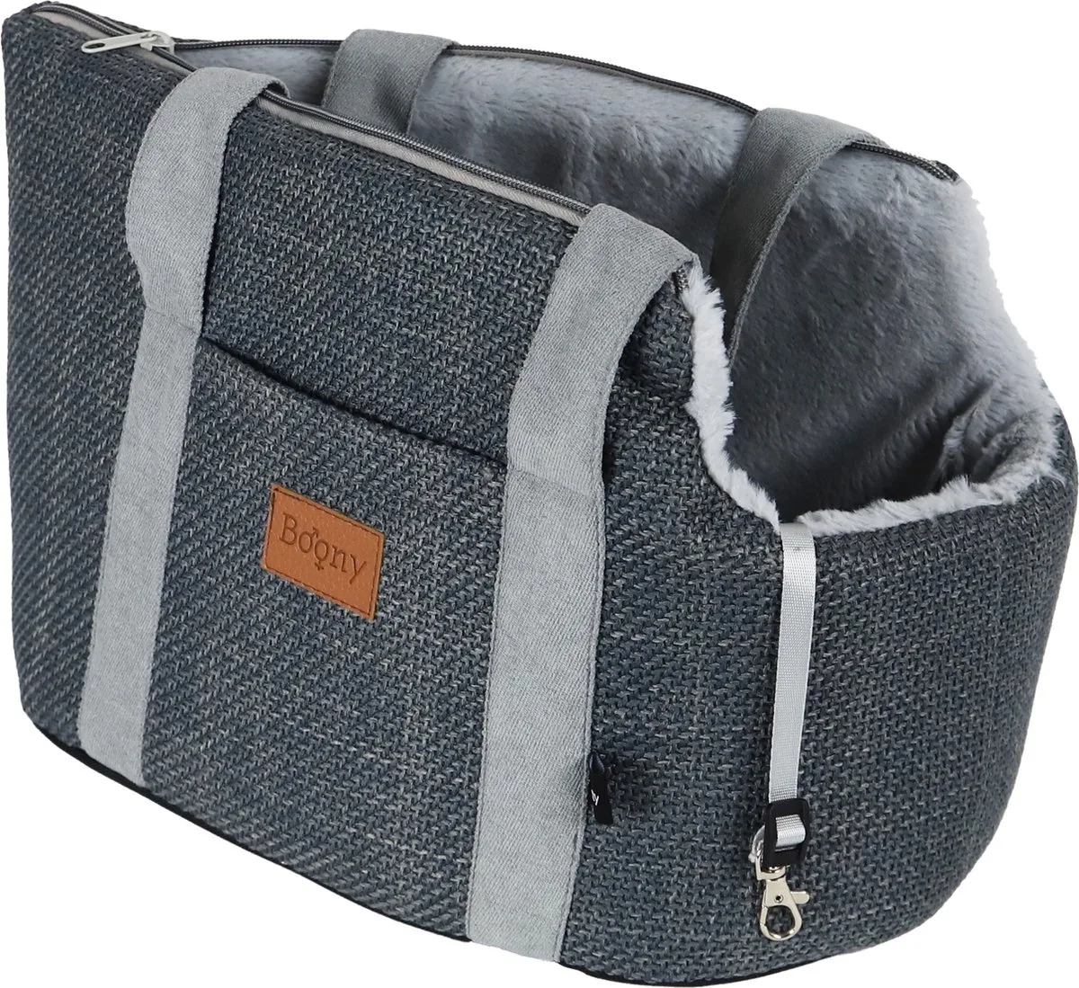 Hondentas Linnenlook + Draagband Grijs 46 cm de Boony – photo produit