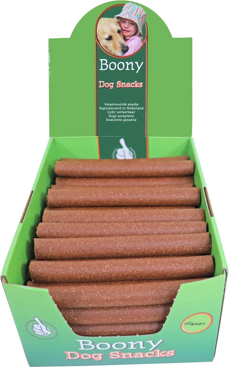 kauwstang lam - rijst 20 cm per doos 50 stuks de Boony – photo produit