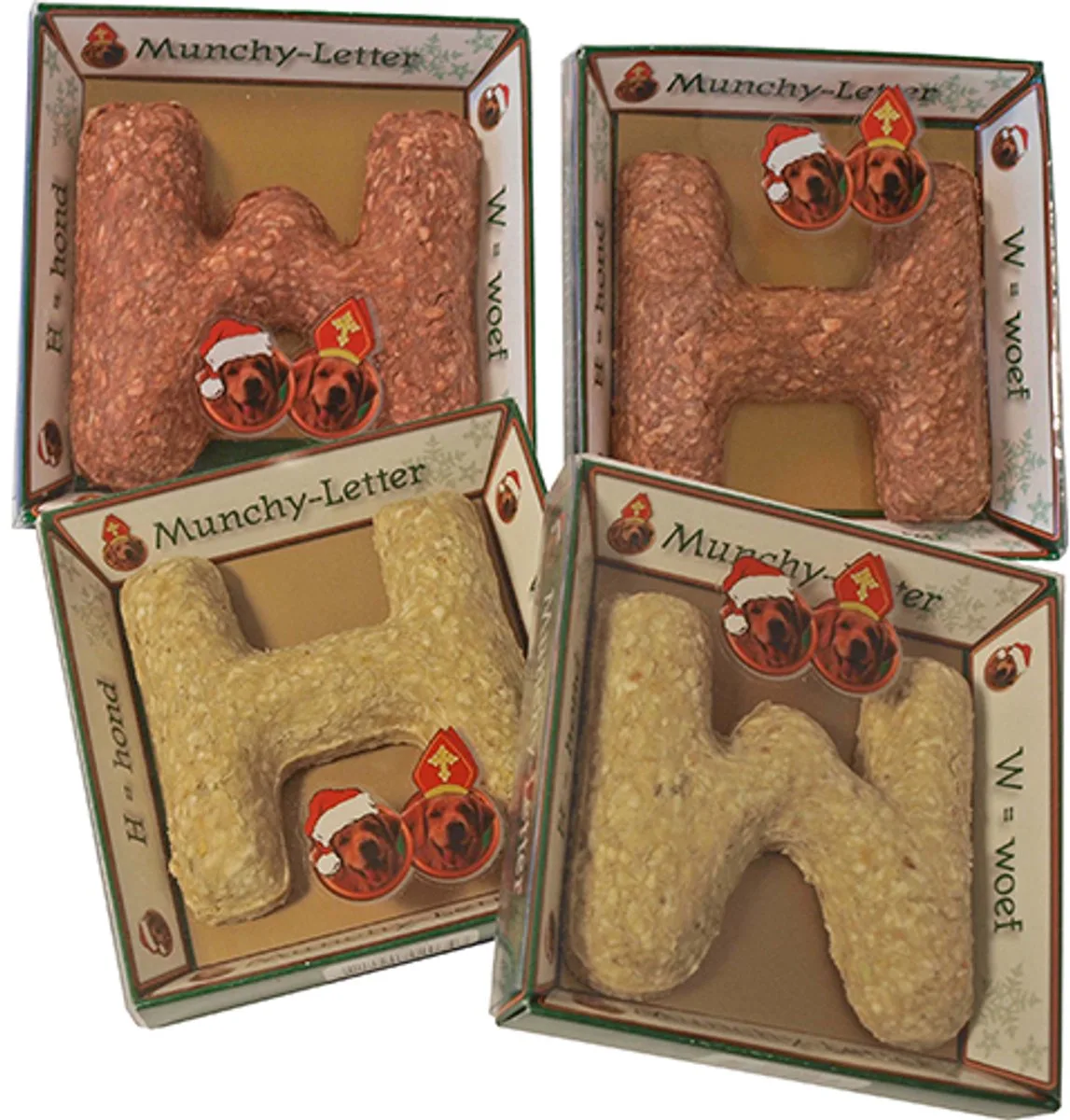 Kerst munchy letter W - H assortie - per 4 stuks by Boony – product photo