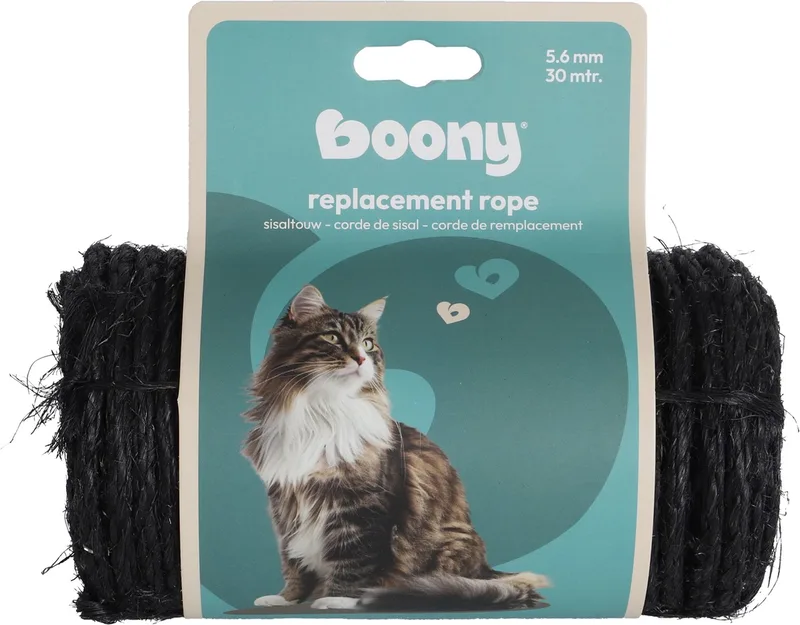 Sisal touw 5,6mm op rol 30 meter krabpaal fra Boony i Sort – produktbillede