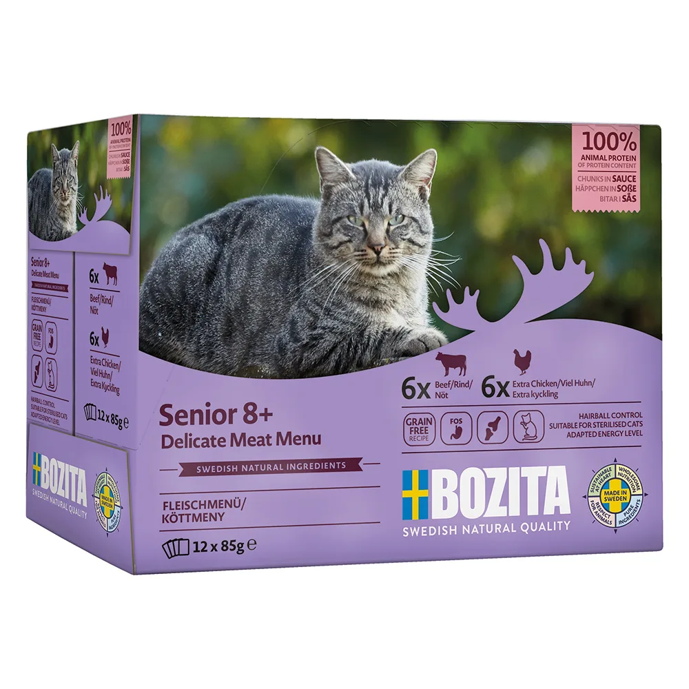 12x 85g Bozita Morsels in Sauce Senior Gemengd Pakket Nat Kattenvoer by Bozita – product photo