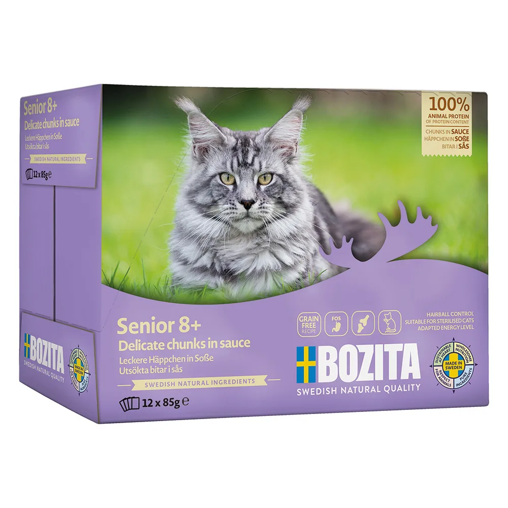 12x 85g Bozita Morsels in Sauce Senior Veel Kip Nat Kattenvoer by Bozita – product photo