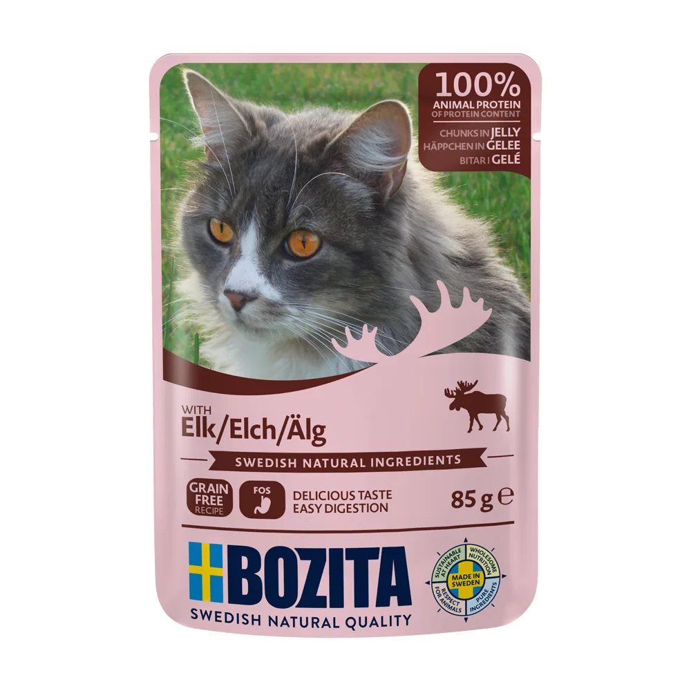 12x85g Stukjes in Gelei Pouch Eland Bozita Kattenvoer van Bozita – productfoto