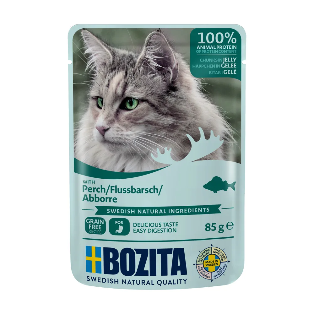 12x85g Stukjes in Gelei Pouch Rivierbaars Bozita Kattenvoer van Bozita – productfoto