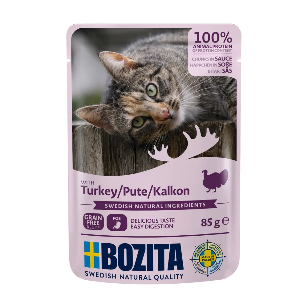 12x85g Stukjes in Saus Pouch Kalkoen Bozita Kattenvoer by Bozita – product photo