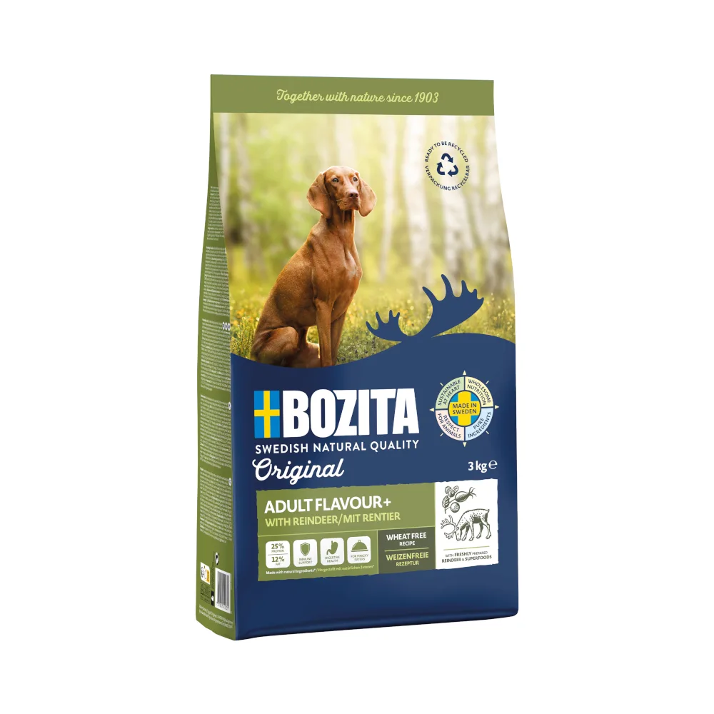 2x 3kg Bozita Original Adult Flavour Plus met rendier hondenvoer droog by Bozita – product photo