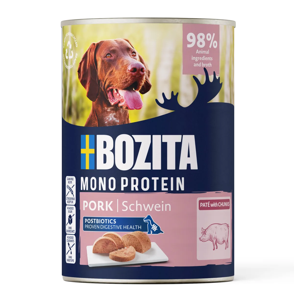 6x400g Bozita Dog Pate Varken natvoer voor honden van Bozita – productfoto