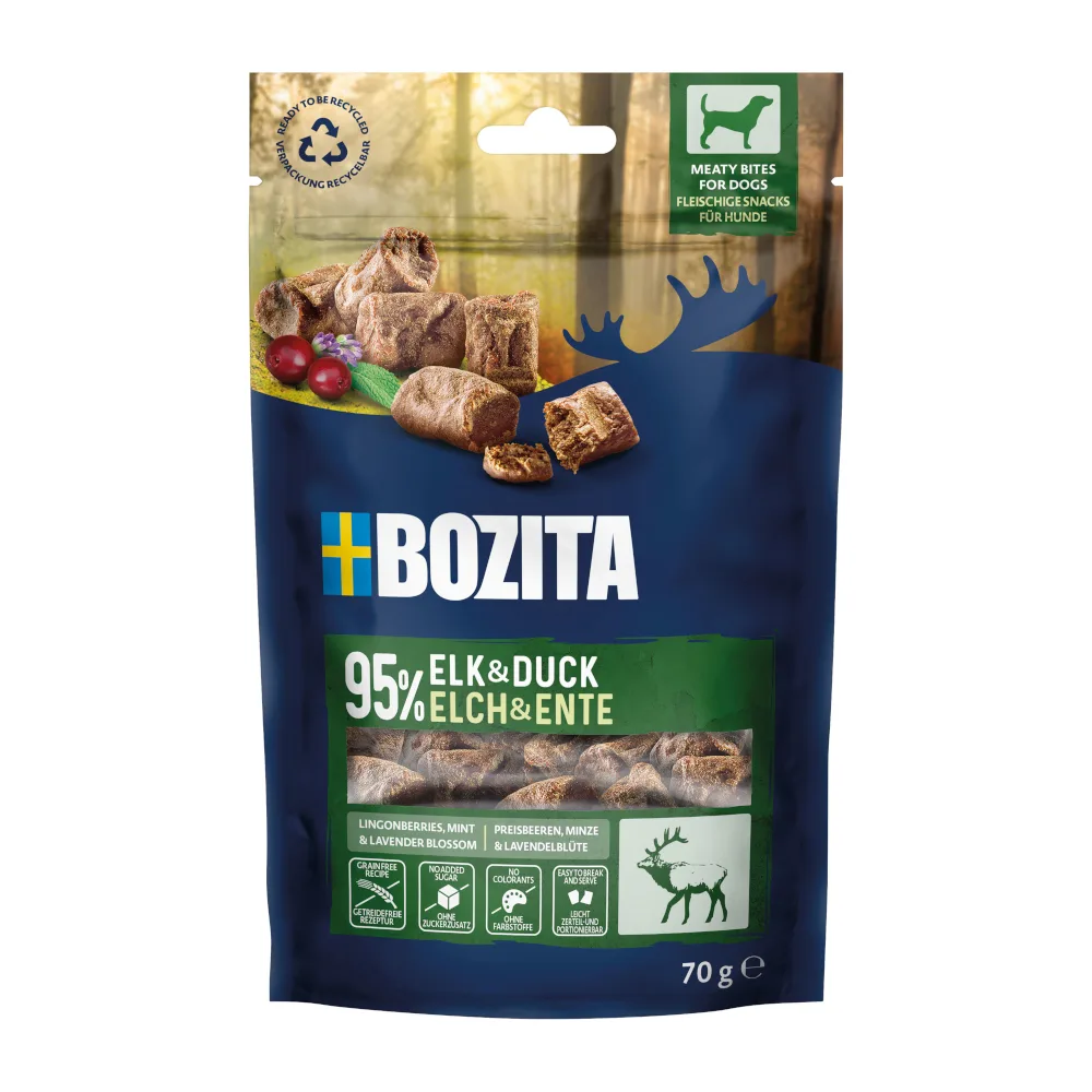 70g Bozita Meaty Bites Eland Eend hondensnacks by Bozita – product photo