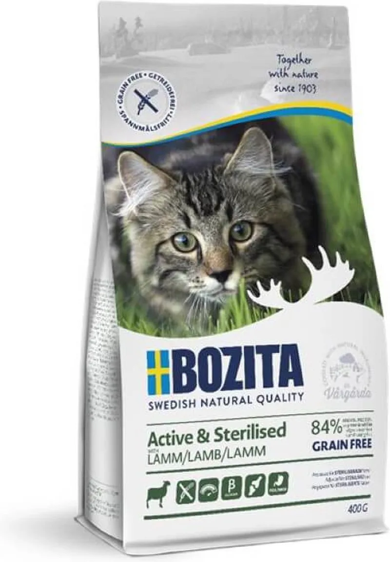 Active & Sterilised Graanvrij Lam - 400 gram - Kattenvoer von Bozita – Produktfoto
