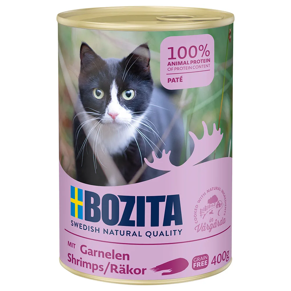 Bozita 6 x 410 g Nat Kattenvoer - Garnalen van Bozita – productfoto