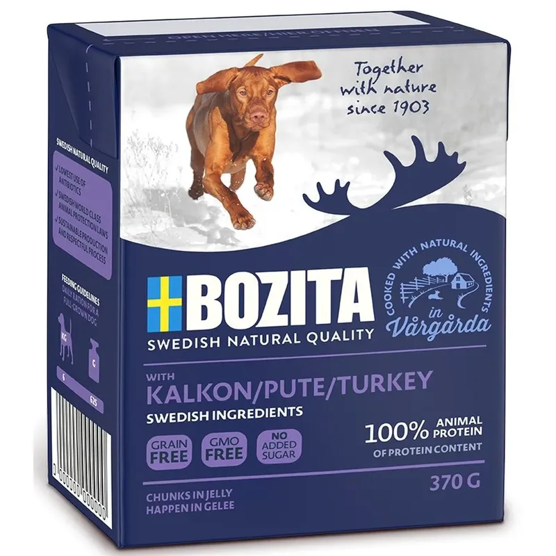 Nourriture Humide Pour Chiens Chunksjelly Turkey 370g de Bozita – photo produit