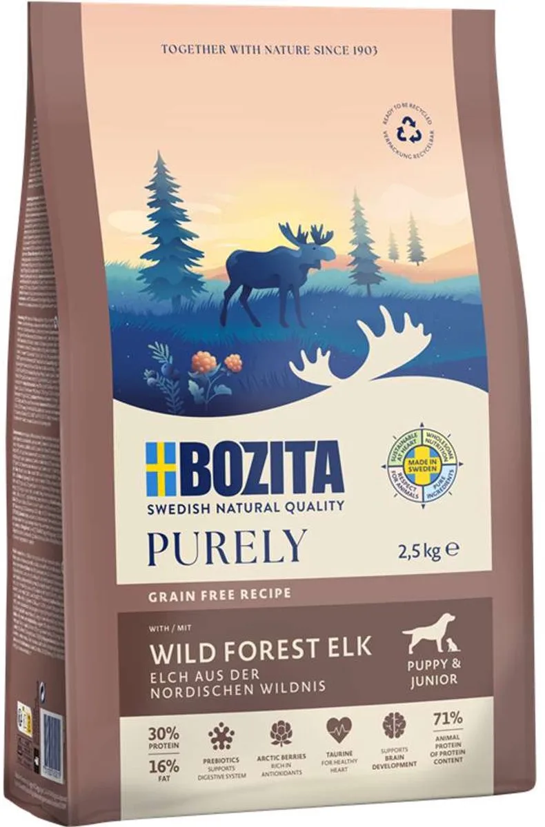 Dog Purely Puppy & Junior Small Elch | 2,5kg från Bozita – produktbild