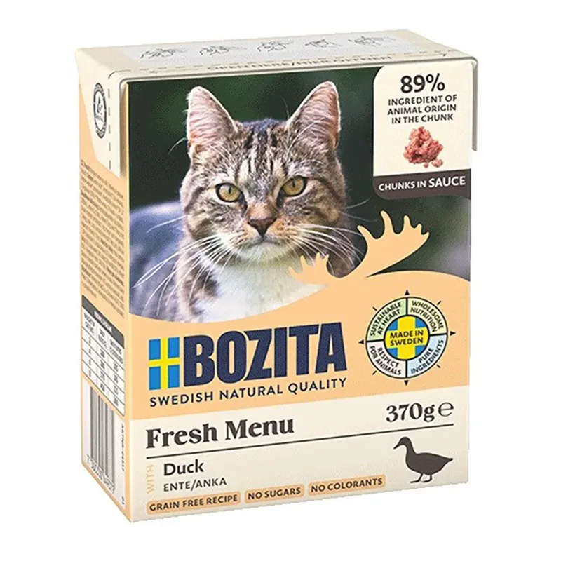 Eend In Saus Natvoer Voor Katten 370g by Bozita – product photo