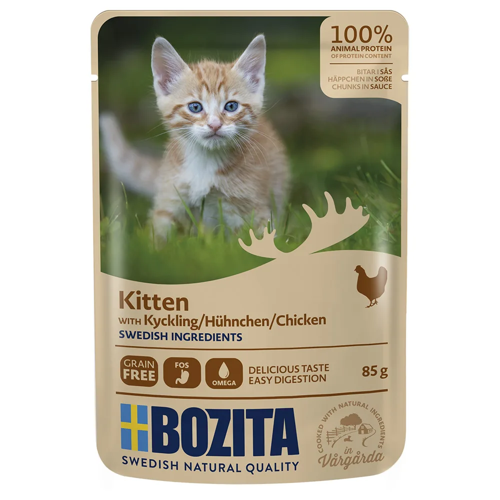 Hapjes in Saus Kitten 12 x 85 g Kattenvoer - Kip by Bozita – product photo